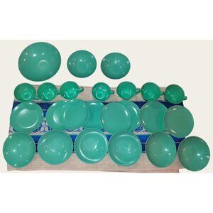 Vintage Melmac Melamine Turquoise 24-Piece Dinnerware Set